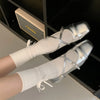 Square Toe Block Heels Mary Jane Shoes